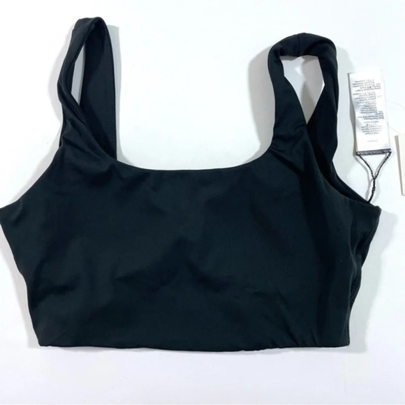 New Madewell MWL Flex Square-Neck Sports Bra Black ND875 - Picture 1 of 6